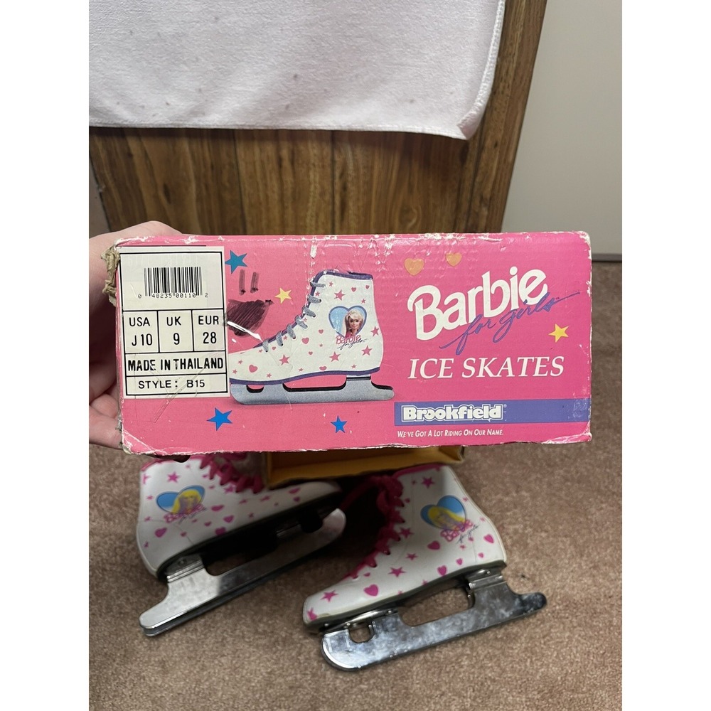 Barbie ice skates sz 10‎ y2k 1994 Double Bladed Girls Original Box ~RARE - Picture 7 of 10